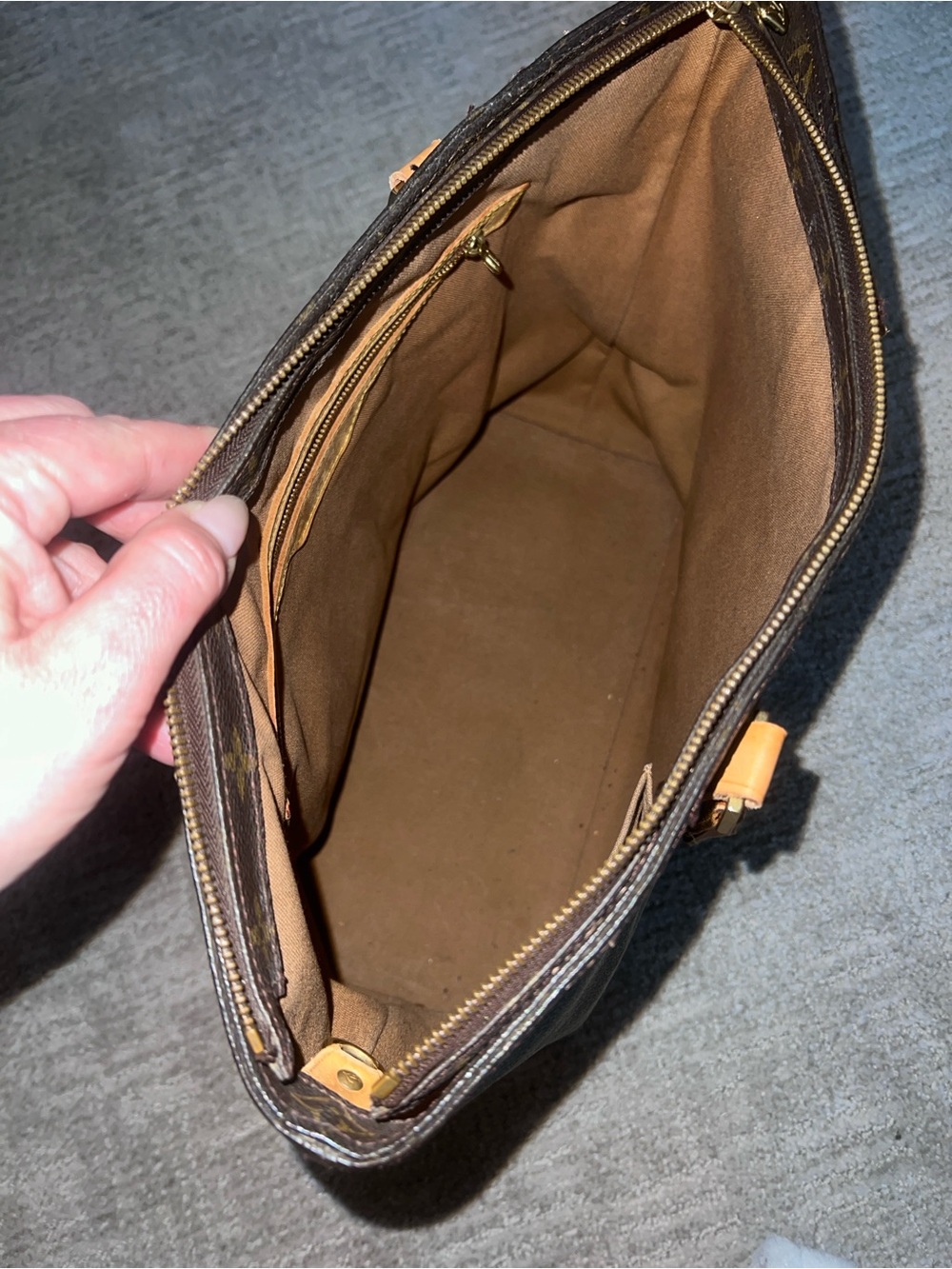 Louis Vuitton Monogram Canvas Shoulder Tote - Dark Brown & Tan - Picture 3 of 8